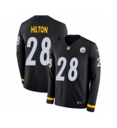 Men's Nike Pittsburgh Steelers #28 Mike Hilton Limited Black Therma Long Sleeve NFL Jersey