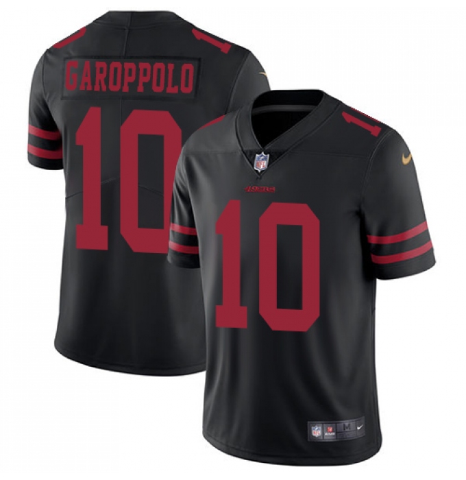 Men's Nike San Francisco 49ers #10 Jimmy Garoppolo Black Vapor Untouchable Limited Player NFL Jersey