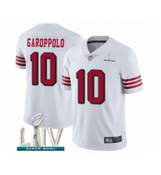 Men's San Francisco 49ers #10 Jimmy Garoppolo Limited White Rush Vapor Untouchable Super Bowl LIV Bound Football Jersey