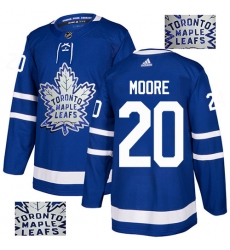 Men's Adidas Toronto Maple Leafs #20 Dominic Moore Authentic Royal Blue Fashion Gold NHL Jersey