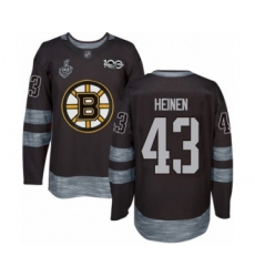 Men's Boston Bruins #43 Danton Heinen Authentic Black 1917-2017 100th Anniversary 2019 Stanley Cup Final Bound Hockey Jersey