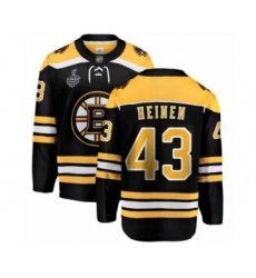 Men's Boston Bruins #43 Danton Heinen Authentic Black Home Fanatics Branded Breakaway 2019 Stanley Cup Final Bound Hockey Jersey