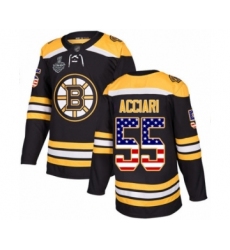 Men's Boston Bruins #55 Noel Acciari Authentic Black USA Flag Fashion 2019 Stanley Cup Final Bound Hockey Jersey