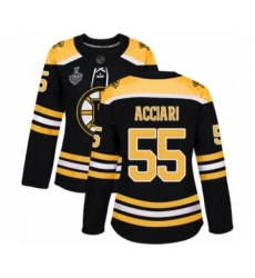 Women's Boston Bruins #55 Noel Acciari Authentic Black Home 2019 Stanley Cup Final Bound Hockey Jersey