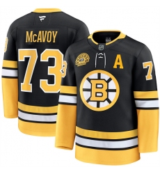 Men's Boston Bruins #73 Charlie McAvoy Black 100th Anniversary With Stitched Hockey Jersey