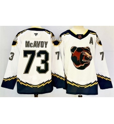 Men's Boston Bruins #73 Charlie McAvoy White 2024-25 With A Reverse Retro Home Stitched Hockey Jersey