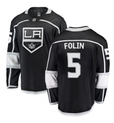 Men's Los Angeles Kings #5 Christian Folin Authentic Black Home Fanatics Branded Breakaway NHL Jersey