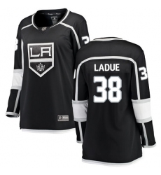 Women's Los Angeles Kings #38 Paul LaDue Authentic Black Home Fanatics Branded Breakaway NHL Jersey