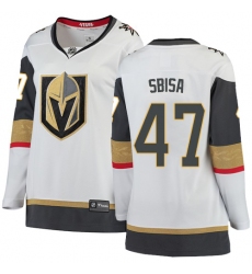 Women's Vegas Golden Knights #47 Luca Sbisa Authentic White Away Fanatics Branded Breakaway NHL Jersey