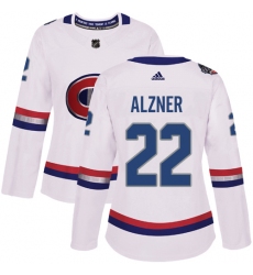 Women's Adidas Montreal Canadiens #22 Karl Alzner Authentic White 2017 100 Classic NHL Jersey