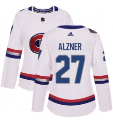 Women's Adidas Montreal Canadiens #27 Karl Alzner Authentic White 2017 100 Classic NHL Jersey