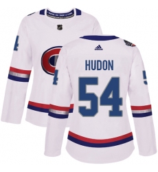 Women's Adidas Montreal Canadiens #54 Charles Hudon Authentic White 2017 100 Classic NHL Jersey