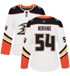 Women's Adidas Anaheim Ducks #54 Antoine Morand Authentic White Away NHL Jersey