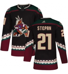 Men's Adidas Arizona Coyotes #21 Derek Stepan Premier Black Alternate NHL Jersey