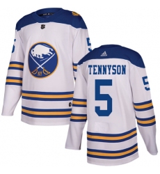 Men's Adidas Buffalo Sabres #5 Matt Tennyson Authentic White 2018 Winter Classic NHL Jersey