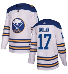 Men's Adidas Buffalo Sabres #17 Jordan Nolan Authentic White 2018 Winter Classic NHL Jersey