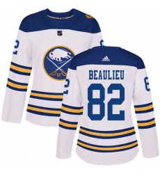 Women's Adidas Buffalo Sabres #82 Nathan Beaulieu Authentic White 2018 Winter Classic NHL Jersey