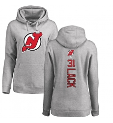 NHL Women's Adidas New Jersey Devils #31 Eddie Lack Ash Backer Pullover Hoodie