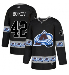 Men's Adidas Colorado Avalanche #42 Sergei Boikov Authentic Black Team Logo Fashion NHL Jersey
