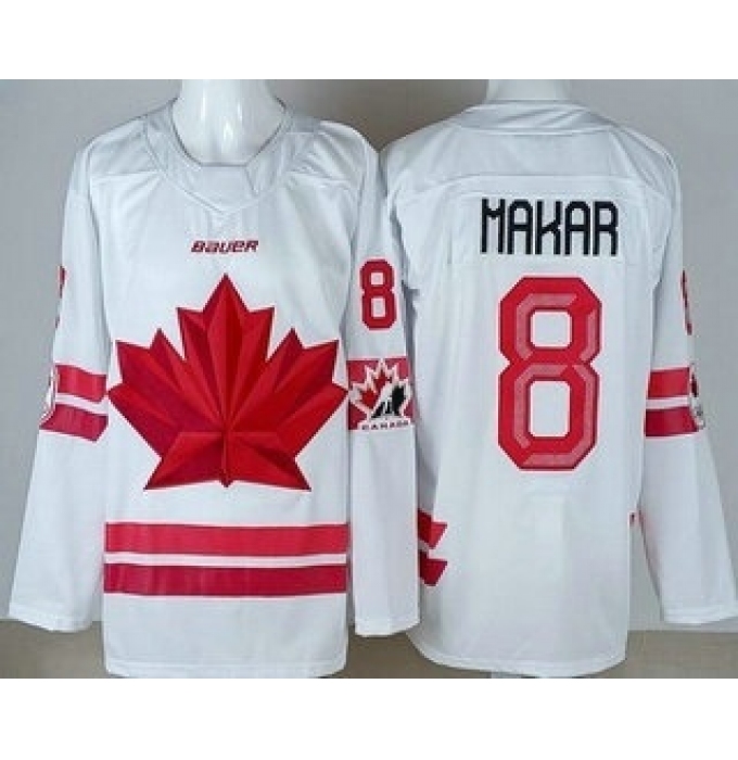 Youth Canada #8 Cale Makar White 2026 Olympics Authentic Jersey