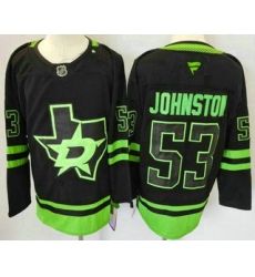 Men's Dallas Stars #53 Wyatt Johnston Black Alternate Authentic Jersey