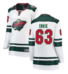 Women's Minnesota Wild #63 Tyler Ennis Authentic White Away Fanatics Branded Breakaway NHL Jersey
