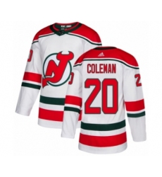 Men's Adidas New Jersey Devils #20 Blake Coleman Premier White Alternate NHL Jersey