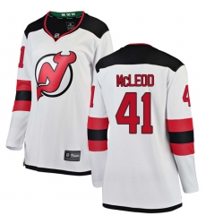 Women's New Jersey Devils #41 Michael McLeod Fanatics Branded White Away Breakaway NHL Jersey