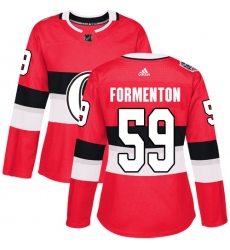 Women's Adidas Ottawa Senators #59 Alex Formenton Authentic Red 2017 100 Classic NHL Jersey