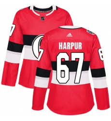 Women's Adidas Ottawa Senators #67 Ben Harpur Authentic Red 2017 100 Classic NHL Jersey