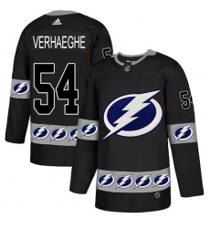 Men's Adidas Tampa Bay Lightning #54 Carter Verhaeghe Authentic Black Team Logo Fashion NHL Jersey