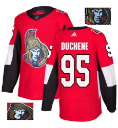 Men's Adidas Ottawa Senators #95 Matt Duchene Authentic Red Fashion Gold NHL Jersey