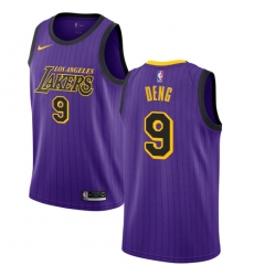 Men's Nike Los Angeles Lakers #9 Luol Deng Swingman Purple NBA Jersey - City Edition