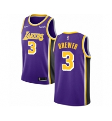 Men's Los Angeles Lakers #3 Corey Brewer Authentic Purple Basketball Jerseys - Icon Edition