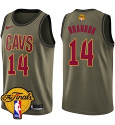 Men's Nike Cleveland Cavaliers #14 Terrell Brandon Swingman Green Salute to Service 2018 NBA Finals Bound NBA Jersey