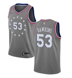 Men's Nike Philadelphia 76ers #53 Darryl Dawkins Swingman Gray NBA Jersey - City Edition