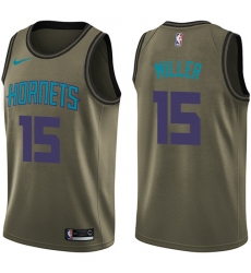 Men's Nike Charlotte Hornets #15 Percy Miller Swingman Green Salute to Service NBA Jersey
