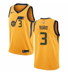 Men's Nike Utah Jazz #3 Ricky Rubio Authentic Gold NBA Jersey Statement Edition