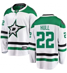 Men's Dallas Stars #22 Brett Hull Authentic White Away Fanatics Branded Breakaway NHL Jersey