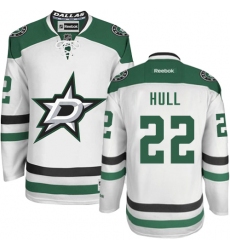 Men's Reebok Dallas Stars #22 Brett Hull Authentic White Away NHL Jersey