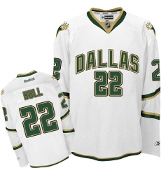 Men's Reebok Dallas Stars #22 Brett Hull Authentic White Third NHL Jersey