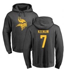 NFL Nike Minnesota Vikings #7 Case Keenum Ash One Color Pullover Hoodie