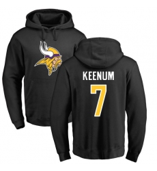 NFL Nike Minnesota Vikings #7 Case Keenum Black Name & Number Logo Pullover Hoodie