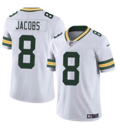 Men's Green Bay Packers #8 Josh Jacobs White Vapor Limited Football Stitched Jersey