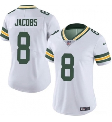 Women's Green Bay Packers #8 Josh Jacobs White Vapor Untouchable Limited Stitched Jersey(Run Small)