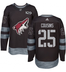 Men's Adidas Arizona Coyotes #25 Nick Cousins Premier Black 1917-2017 100th Anniversary NHL Jersey