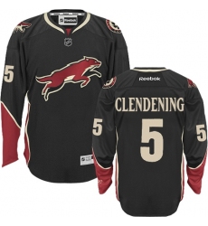 Men's Reebok Arizona Coyotes #5 Adam Clendening Authentic Black Third NHL Jersey