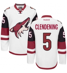 Men's Reebok Arizona Coyotes #5 Adam Clendening Authentic White Away NHL Jersey