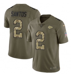 Men's Nike Kansas City Chiefs #2 Cairo Santos Limited Olive Camo 2017 Salute to Service NFL Jersey