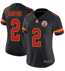 Women's Nike Kansas City Chiefs #2 Cairo Santos Limited Black Rush Vapor Untouchable NFL Jersey